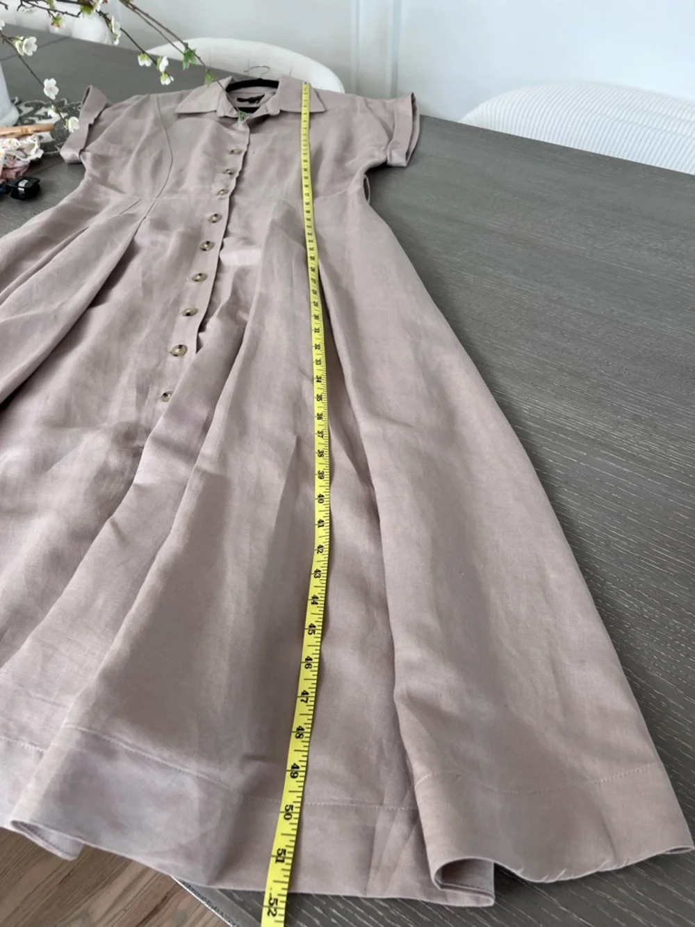 Donna Karan Beige Shirt Midi Dress size 8 - Picture 12 of 14
